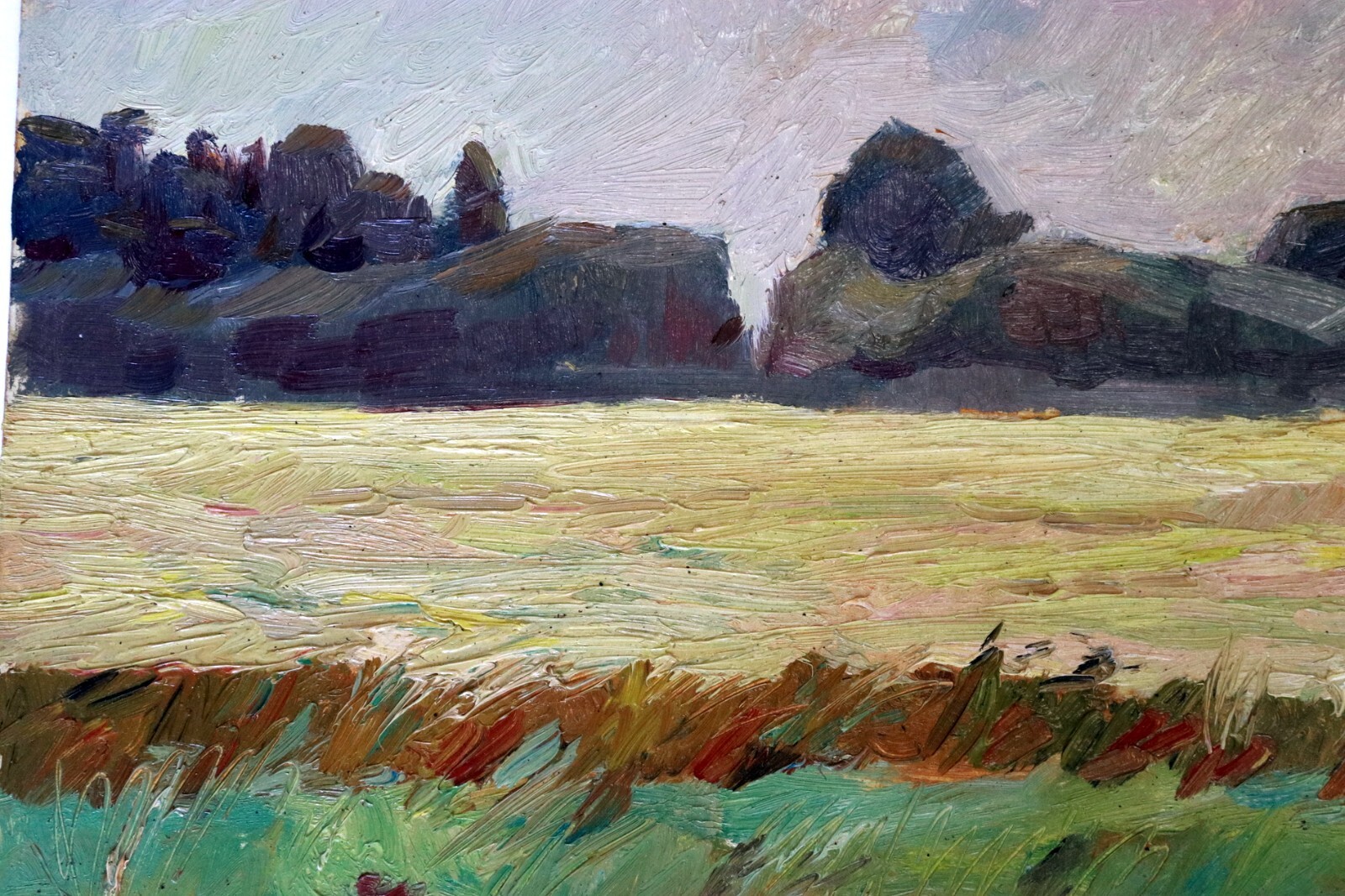 Ukraine Soviet Impressionist Feild Painting on Paper