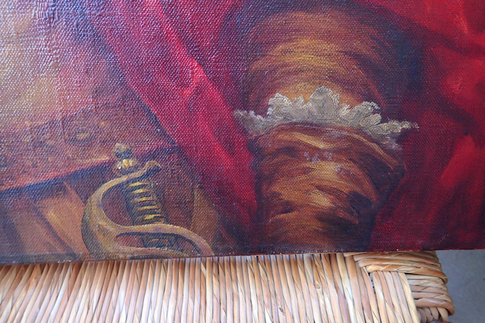 Vintage European Oil painting of French Musketeer – Canvas on a wooden stretcher
