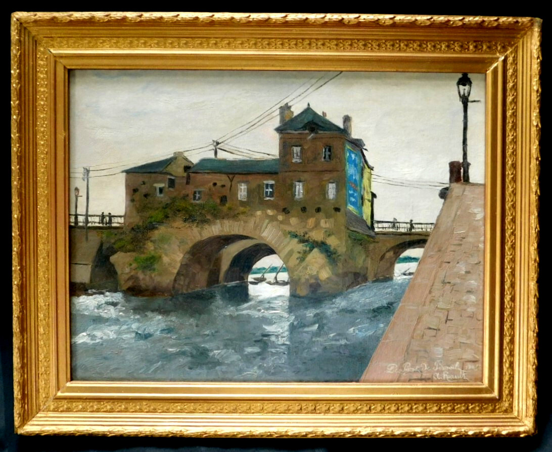 FINE FRENCH SCHOOL WONDERFUL SIGNED ORIGINAL ANTIQUE OIL PAINTING