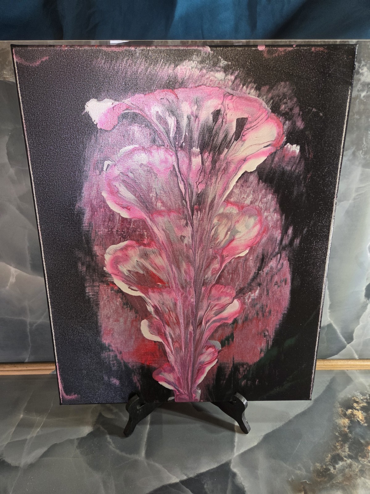 Original Abstract Art(16″x20″)Hand Painted Acrylic Art On Canvas[Spiral Bouquet]