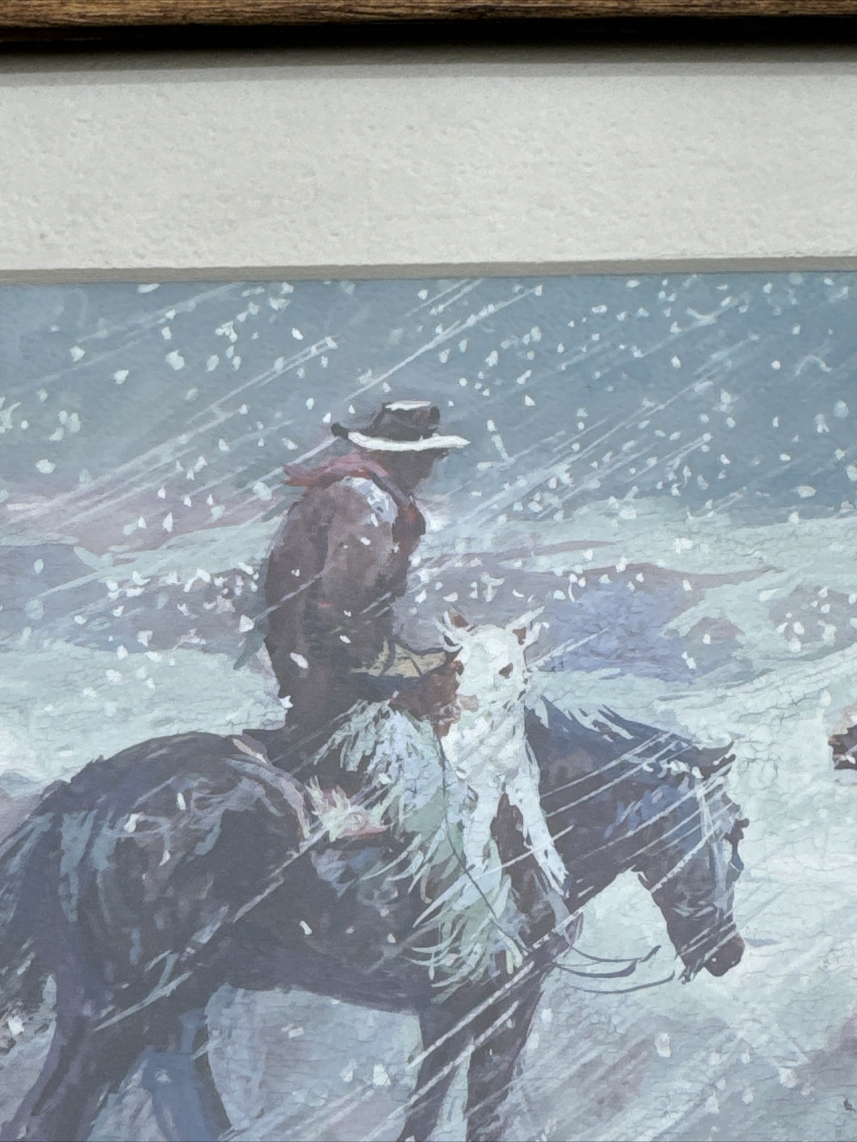 JOE STAHLEY PAINTING WESTERN COWBOY WINTER LANDSCAPE FAMOUS LISTED SMALL GEM