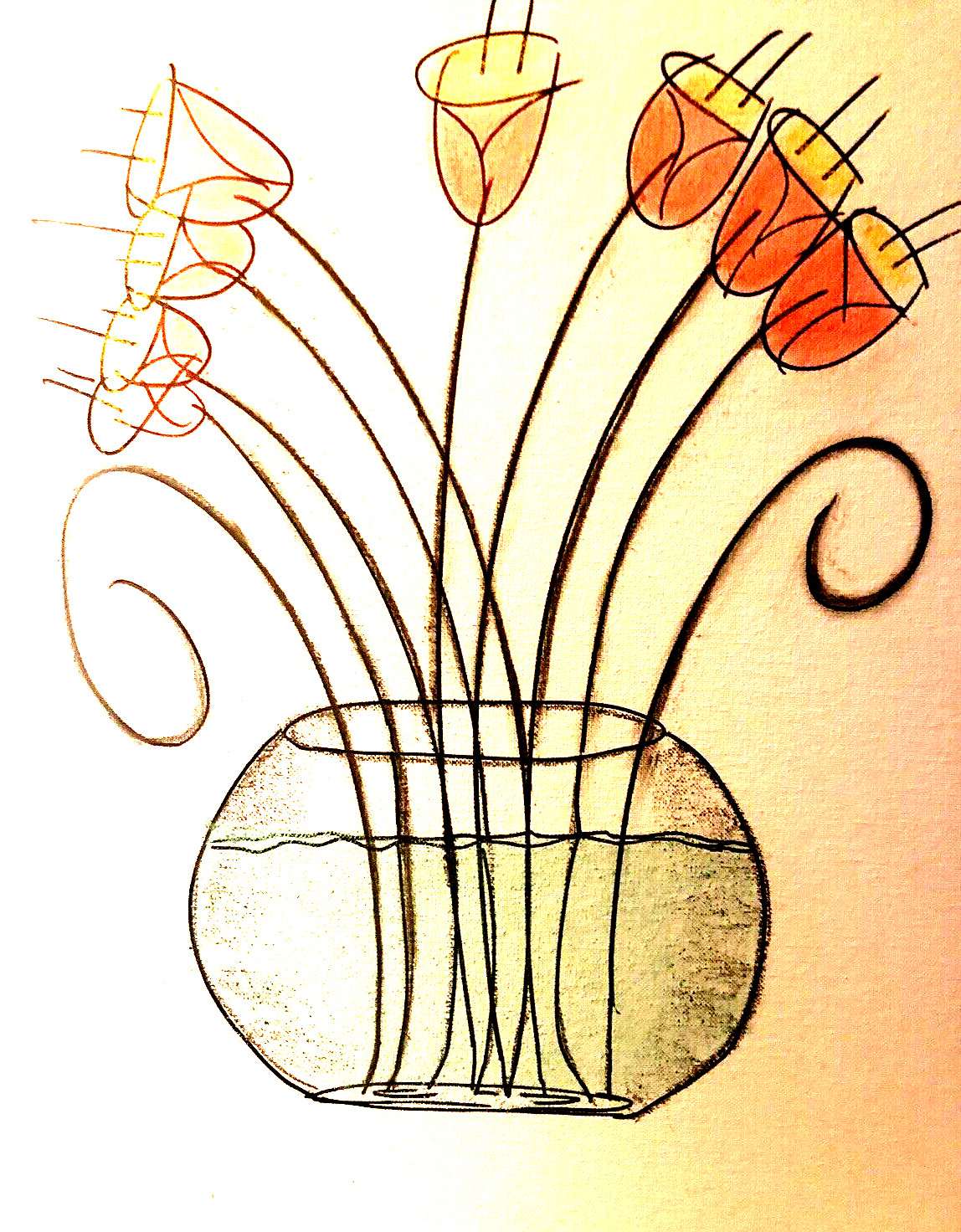 Pastel Painting 8 Tulips Pastel By George