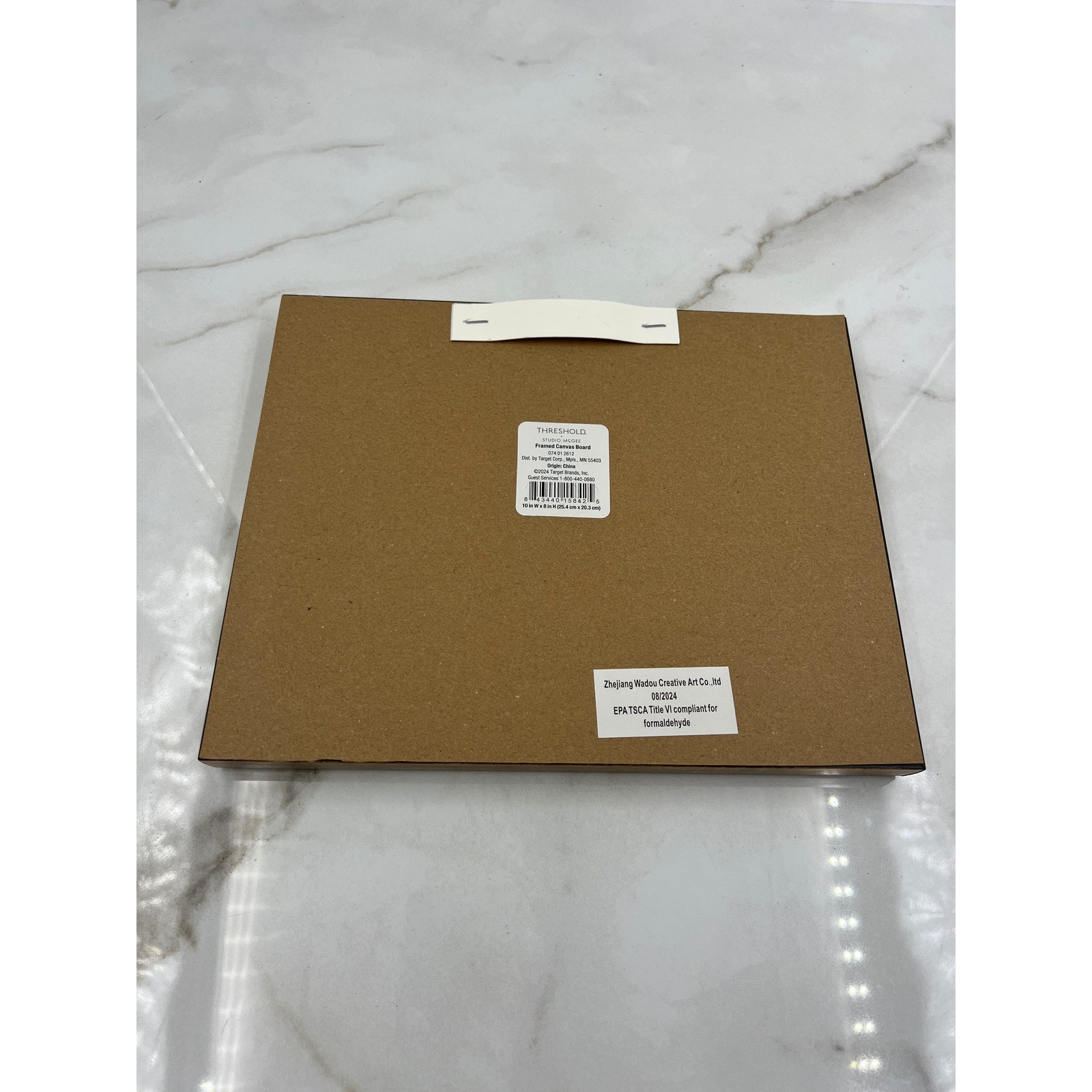 Threshold Studio McGee Framed Canvas Board Swan Holiday Wreath Gold Frame 10×8