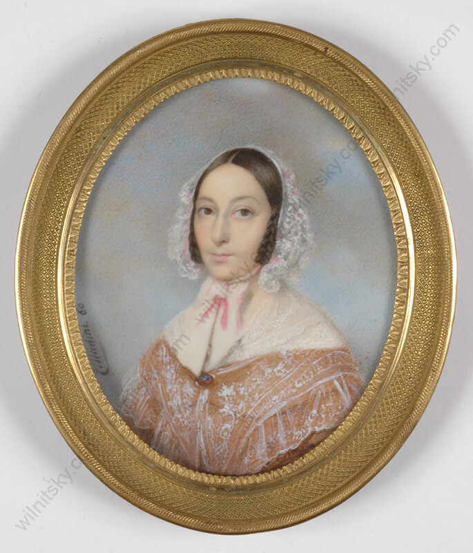 Alessandro Cittadini (fl. 1820/60s) «Italian Lady» Published Miniature, 1860 (m)