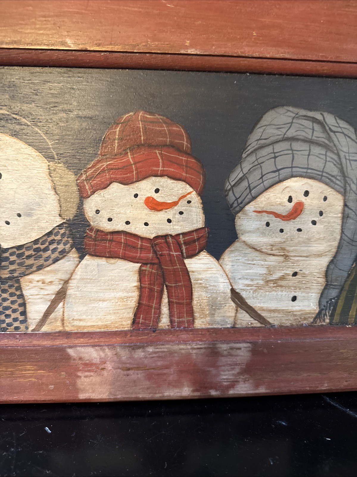 Snowman Window Art Wooden