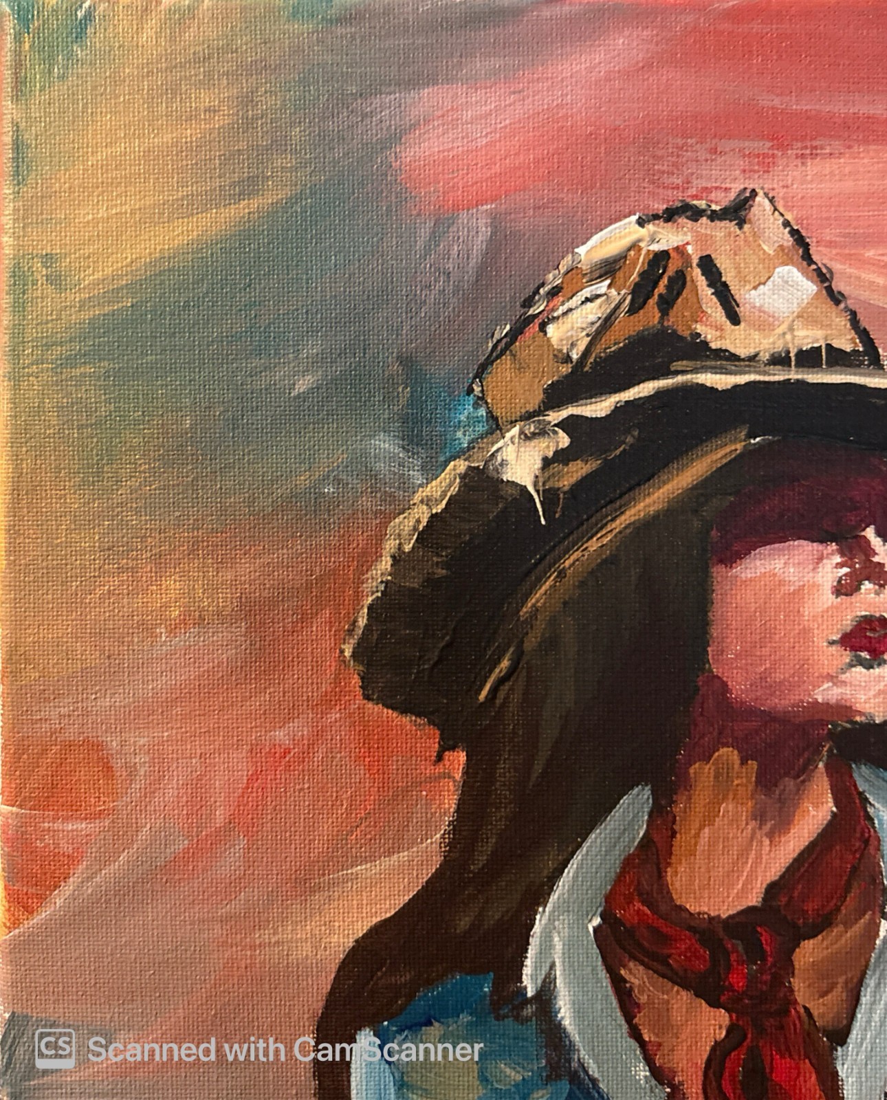 Cowgirl Painting Western Portrait Original Acrylic Painting 11×14 Signed Canvas