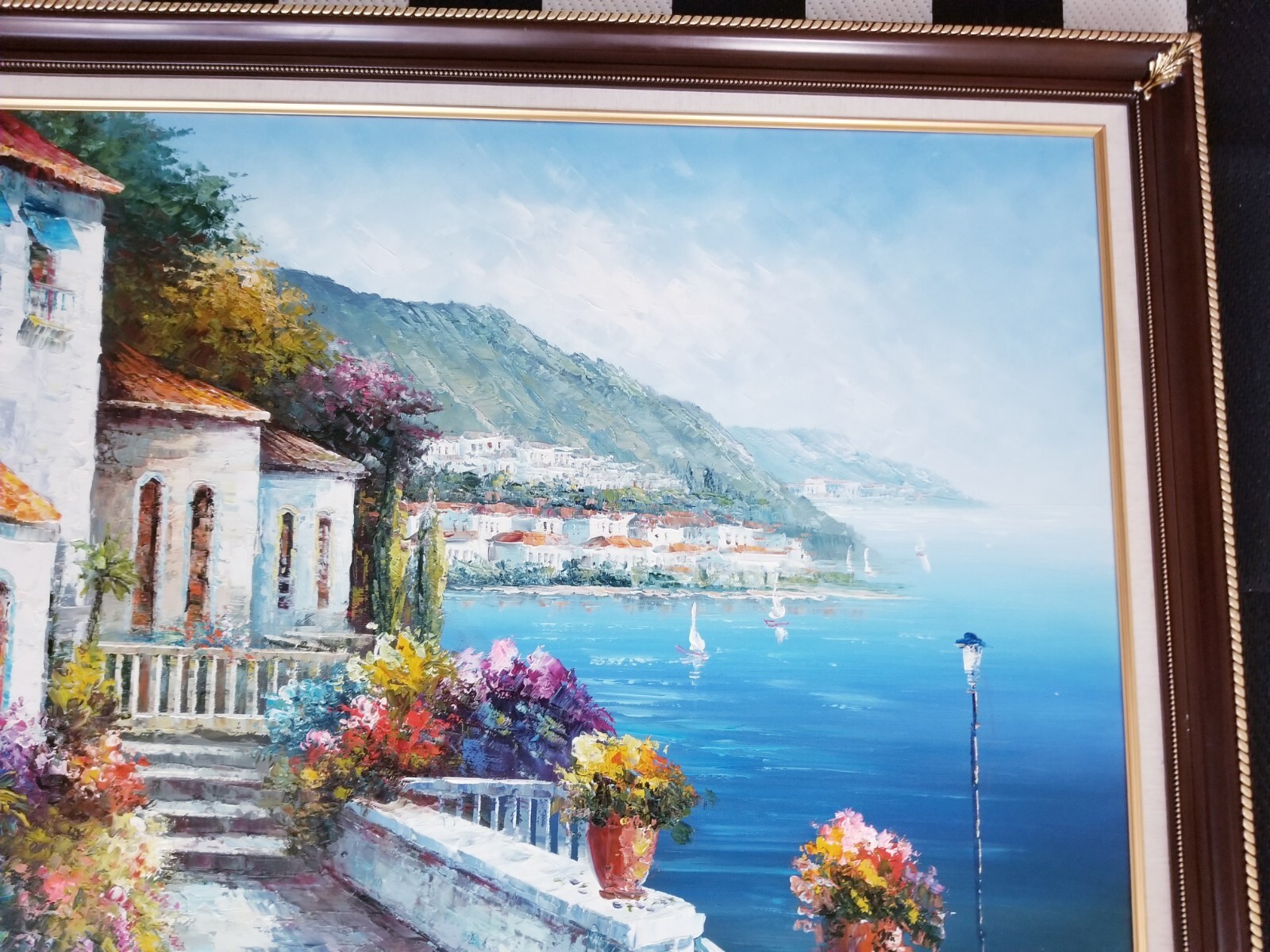 Antonio DiViccaro Original Hand Signed knife Oil Painting Italy Scorcio 36 x 48