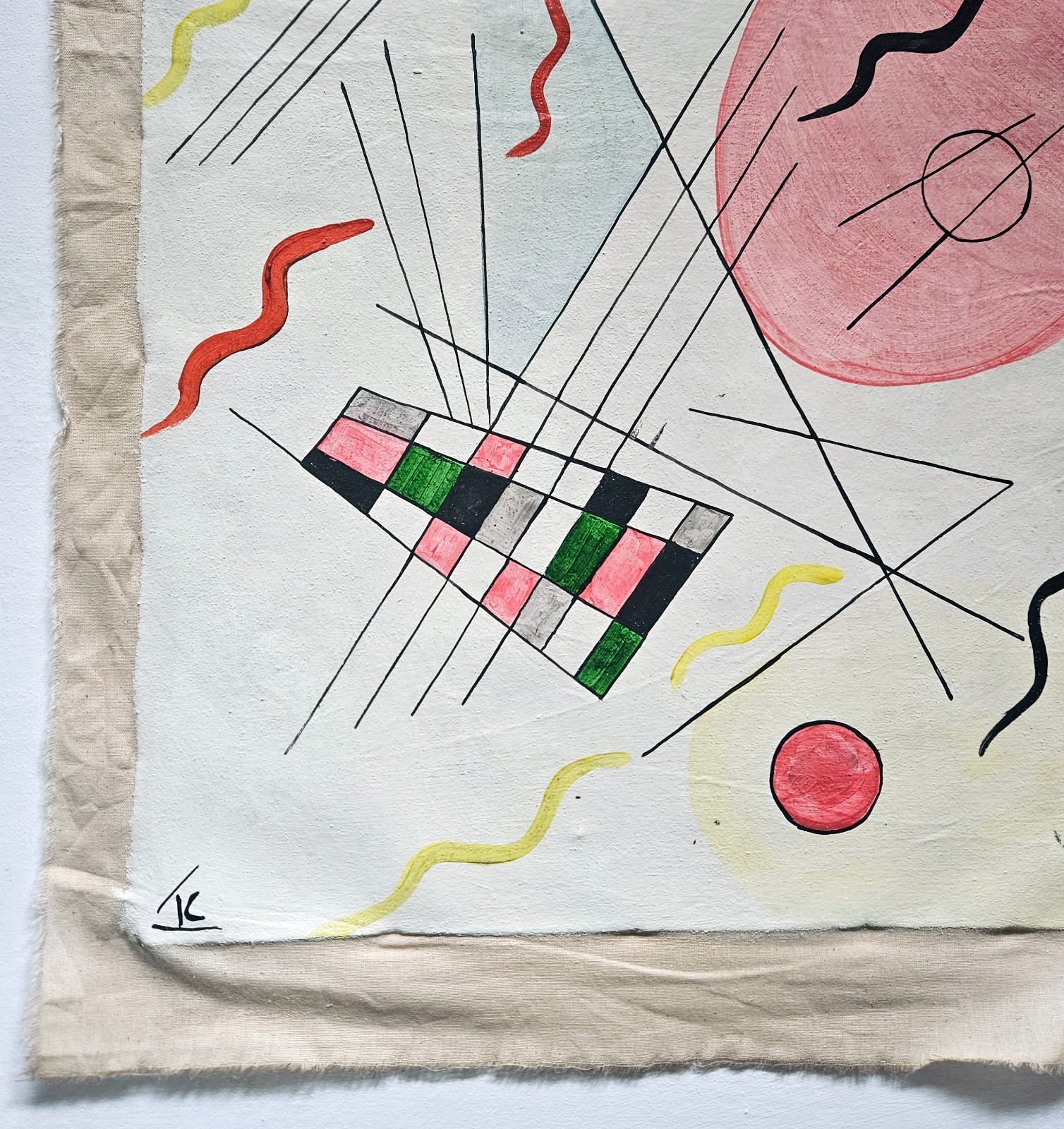 Vasili Kandinsky Signed Abstract Oil Painting | Vintage Bauhaus Modern Art