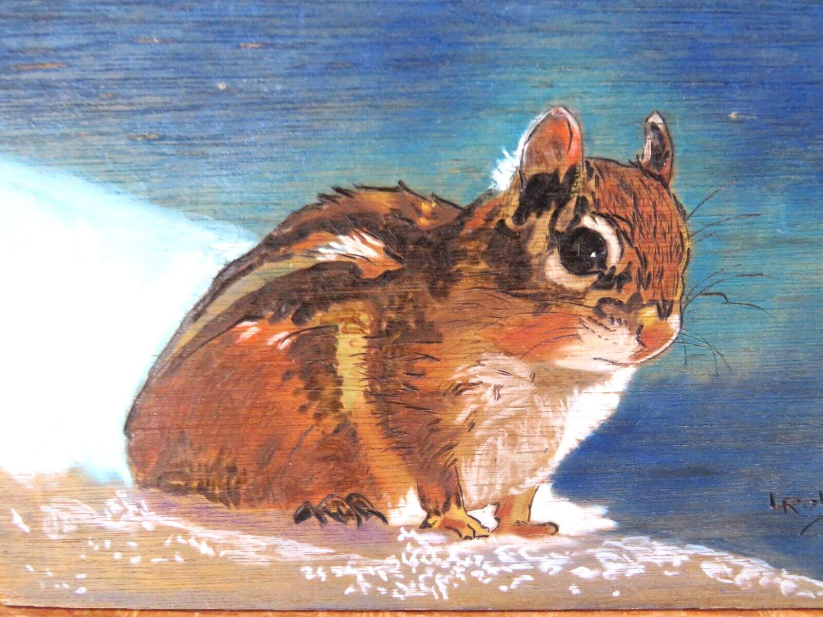 Original Wood Burning Art – Chipmunk Painting 11.25″ x 8″