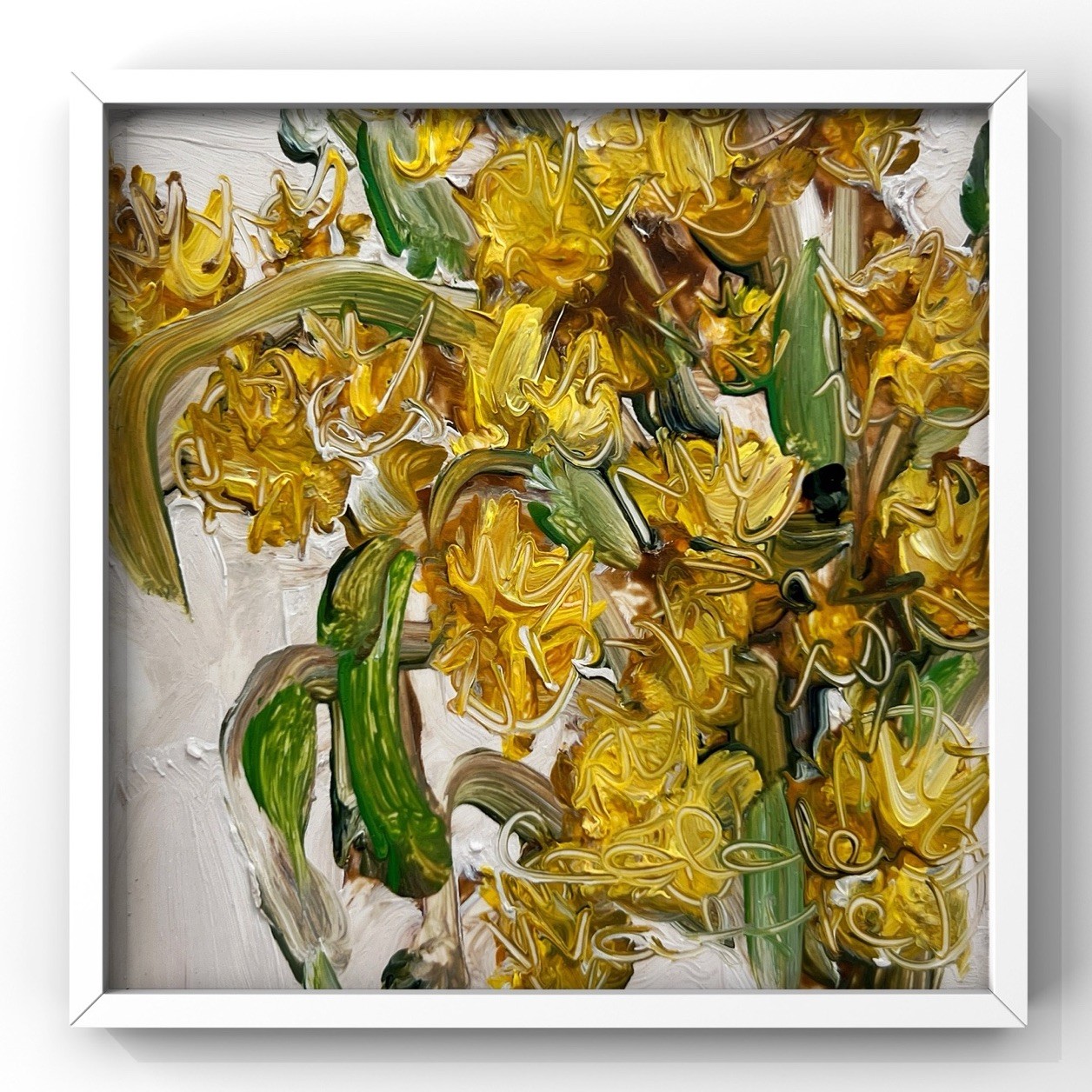 Australian Native Flowers Plants Art Golden Wattle Painting Yellow Flowers Decor
