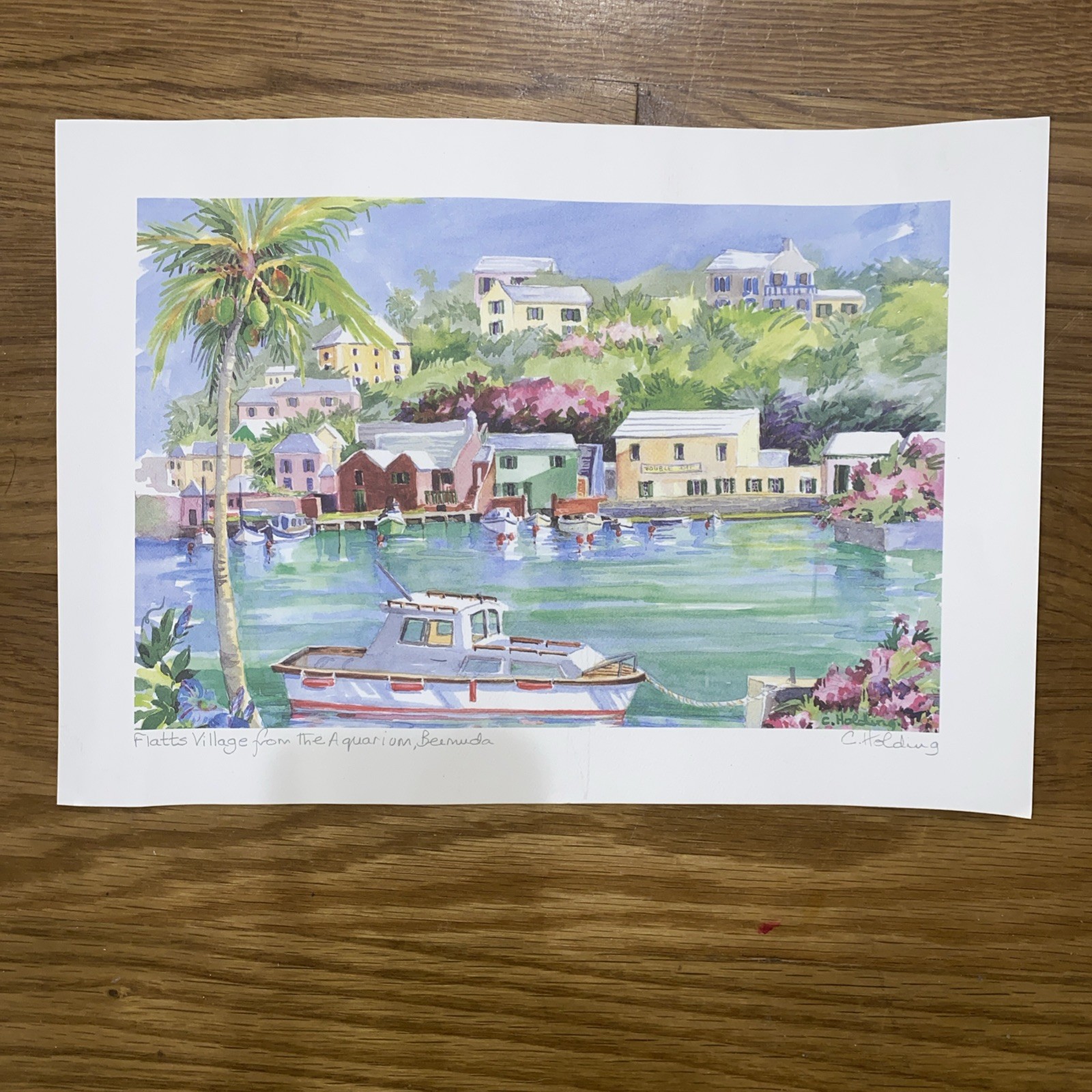 The Bermuda Shop By Carole Holding Watercolor Painting 12.5×8.5