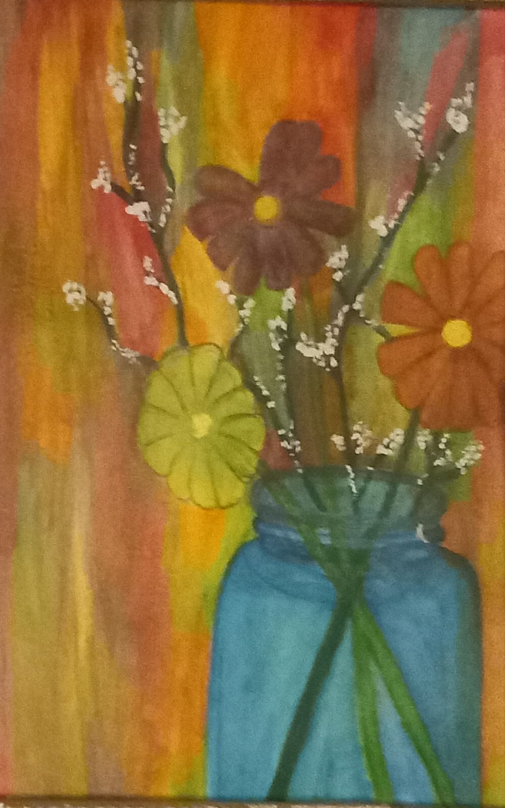 Wall Art Water colorPaintings Picture Hand Paint Original Home Decor Floral Brow