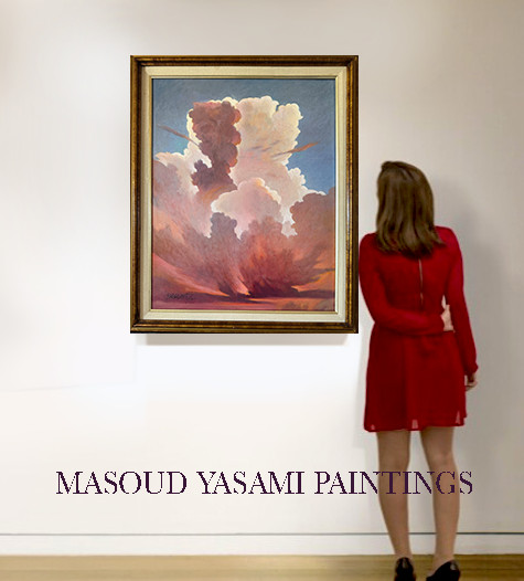 Original fine art Sunset Oil painting on canvas Masoud Yasami framed 25″ x 28″