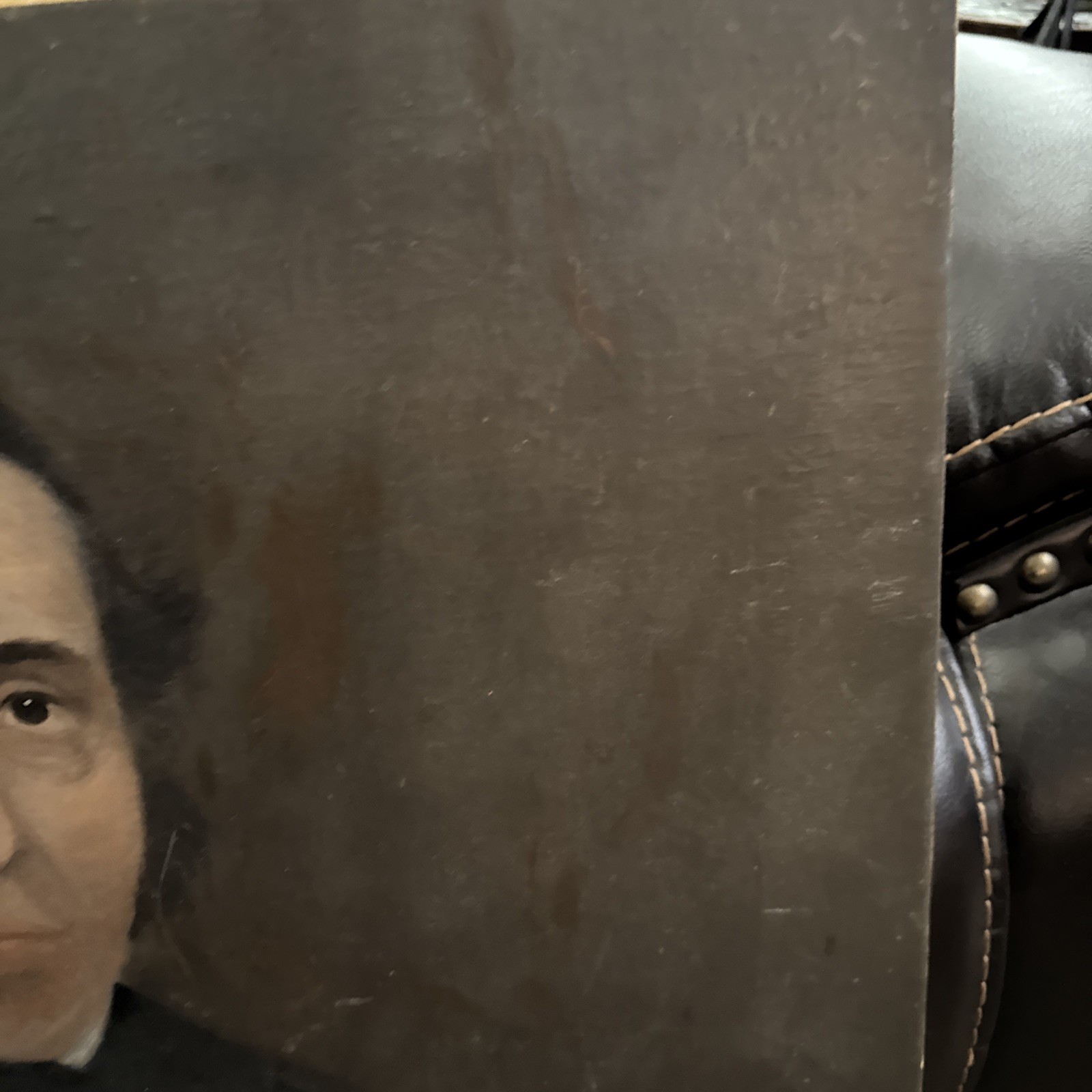 American School 19th Century Antique Oil Portrait Man In Suit Folk Art