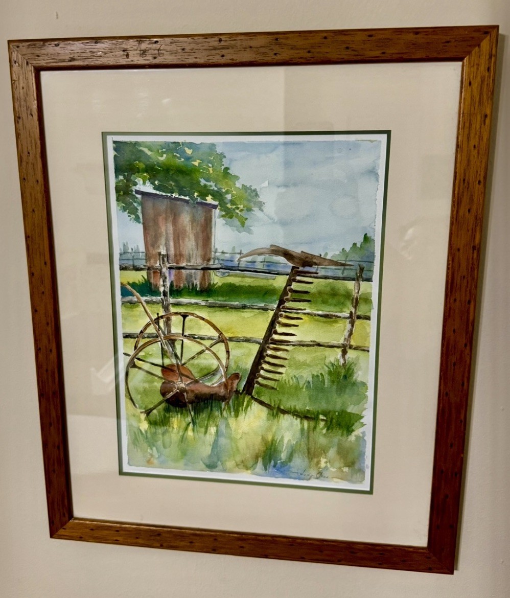 Signed Original Watercolor Rustic Texas Ranch Farmhouse Western Wall Art 23″x18″