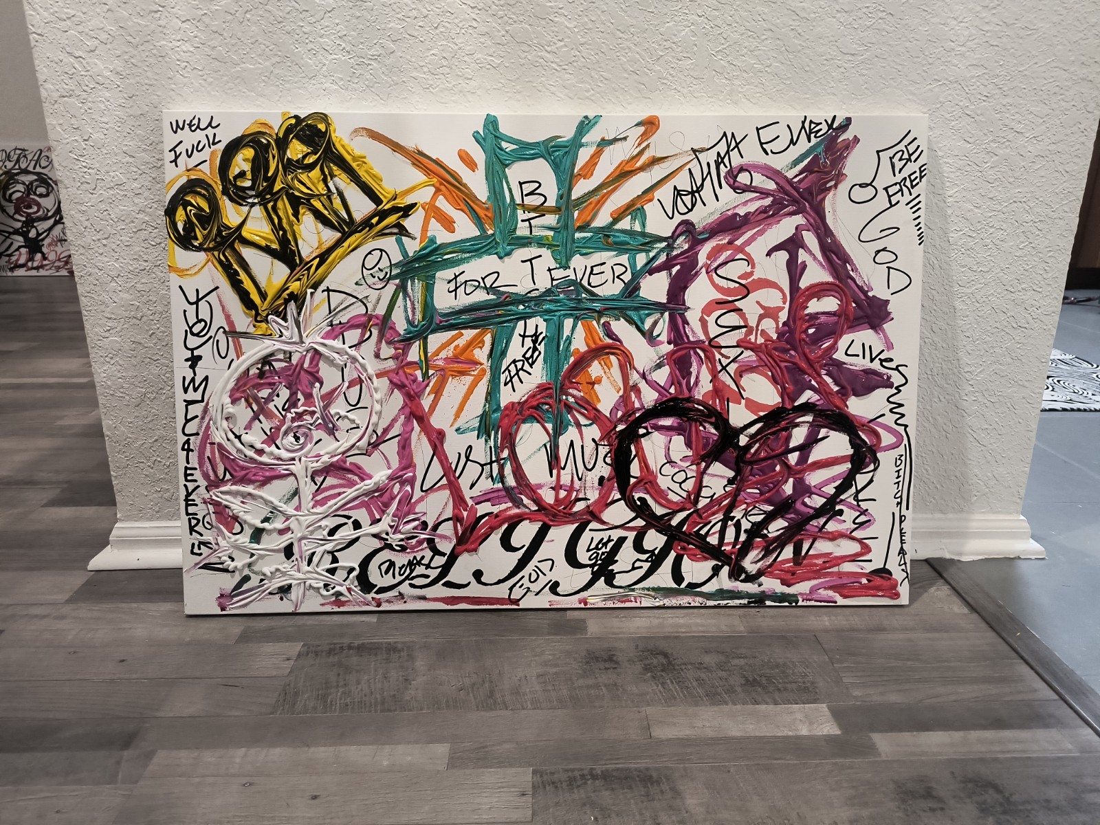 Forever …Abstract Graffiti, Trey Coppland ART. Acrylic, 24+36 in, 2026, Signed