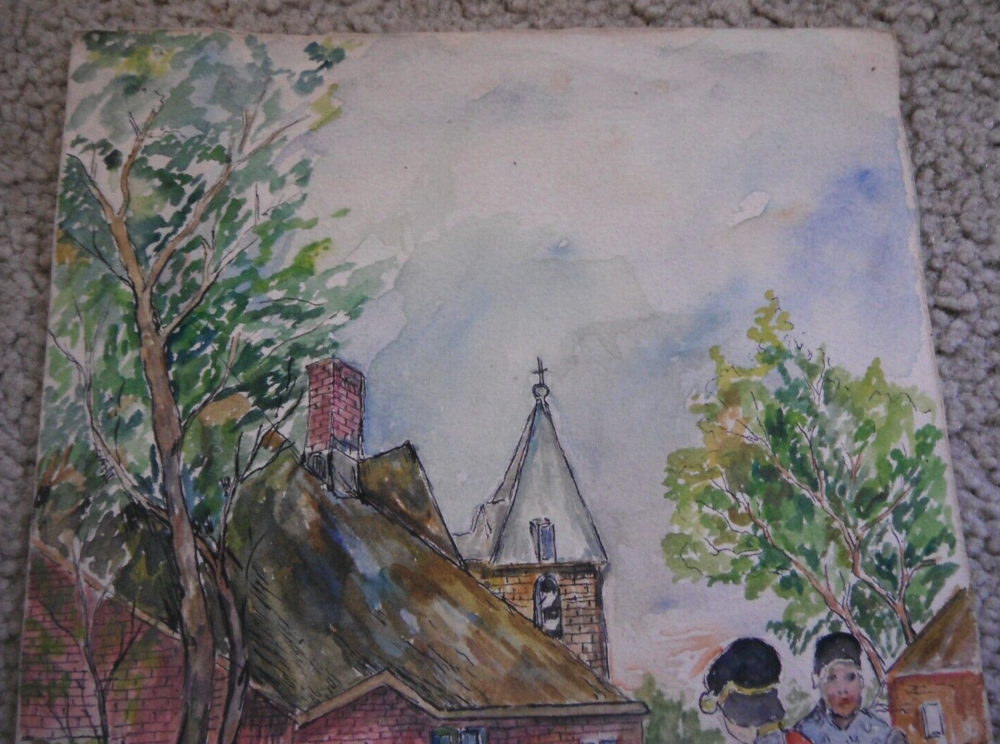 Vintage signed Foe Vries SPAKENSBURG HOLLAND Watercolor Painting Scandinavian