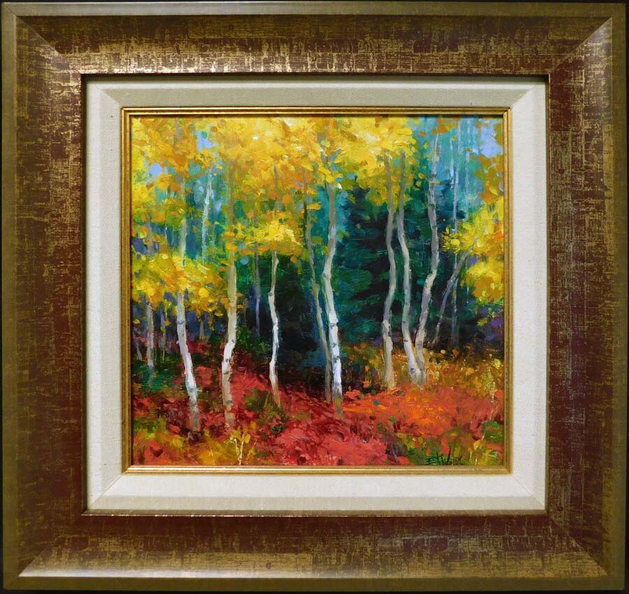 Eric Wallis «AspenII»trees Original Oil custom Framed Hand Signed Make an Offer