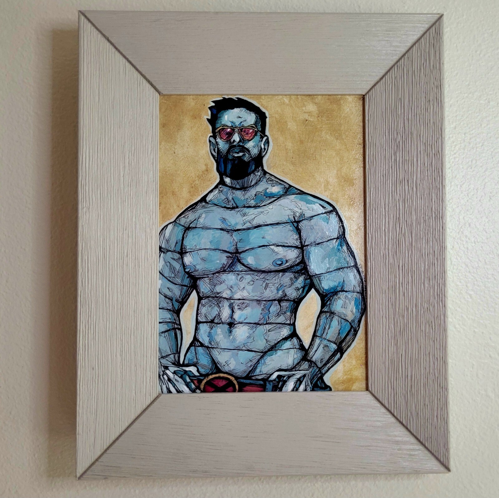 X-Man Colossus Konstantin – x-men Comic Book Superhero framed acrylic Painting