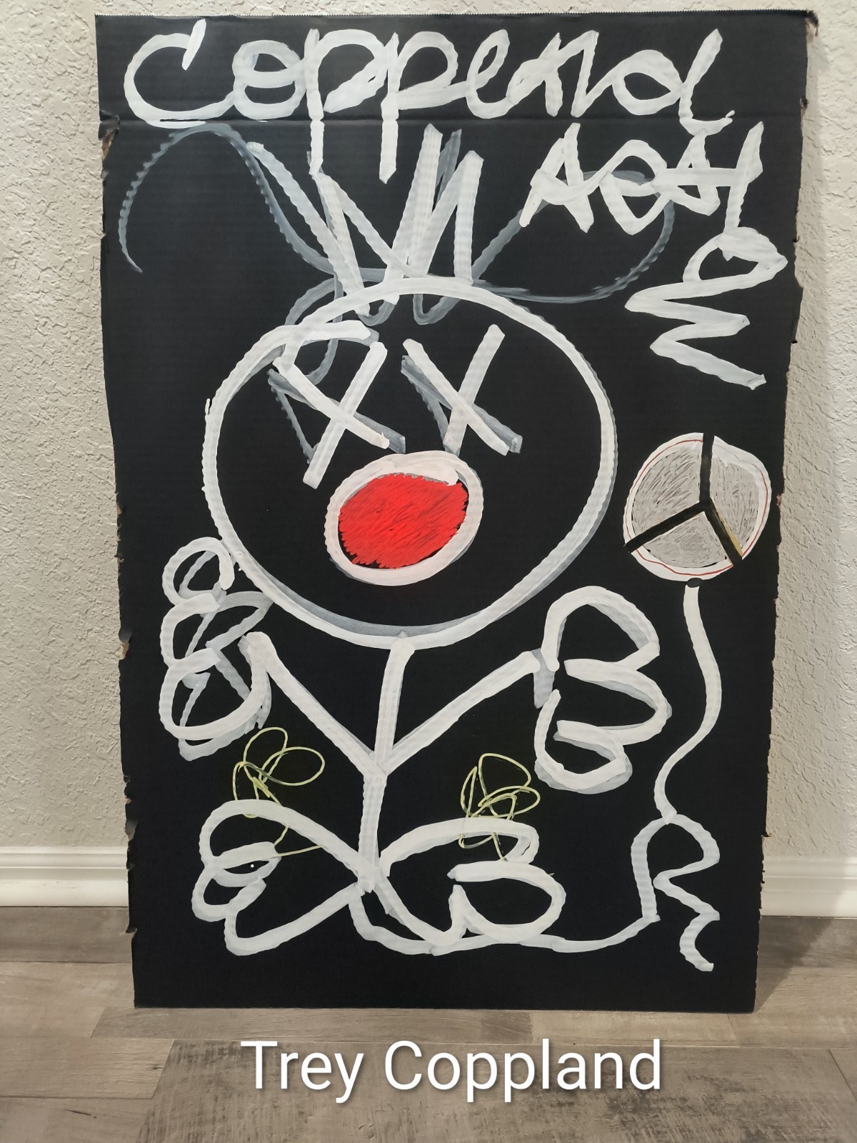 Trey Coppland, Peace Abstract Figure Painting, Large, 2020-Now, Signed