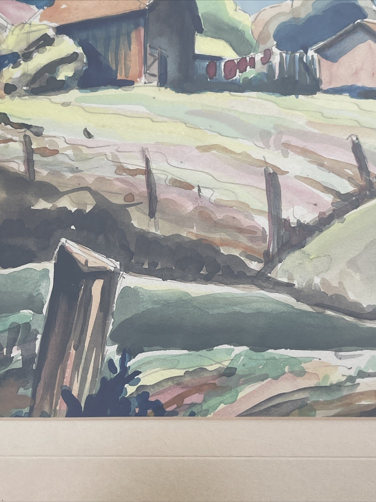 ANTIQUE WPA REGIONALISM LANDSCAPE PAINTING AMERICAN IMPRESSIONISM MYSTERY SIGNED