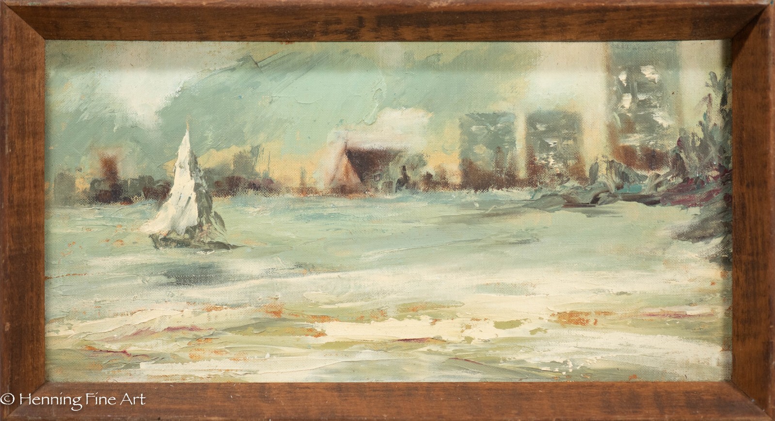 Stunning Impressionist Oil Painting Attributed to Hayley Lever, New York Harbor
