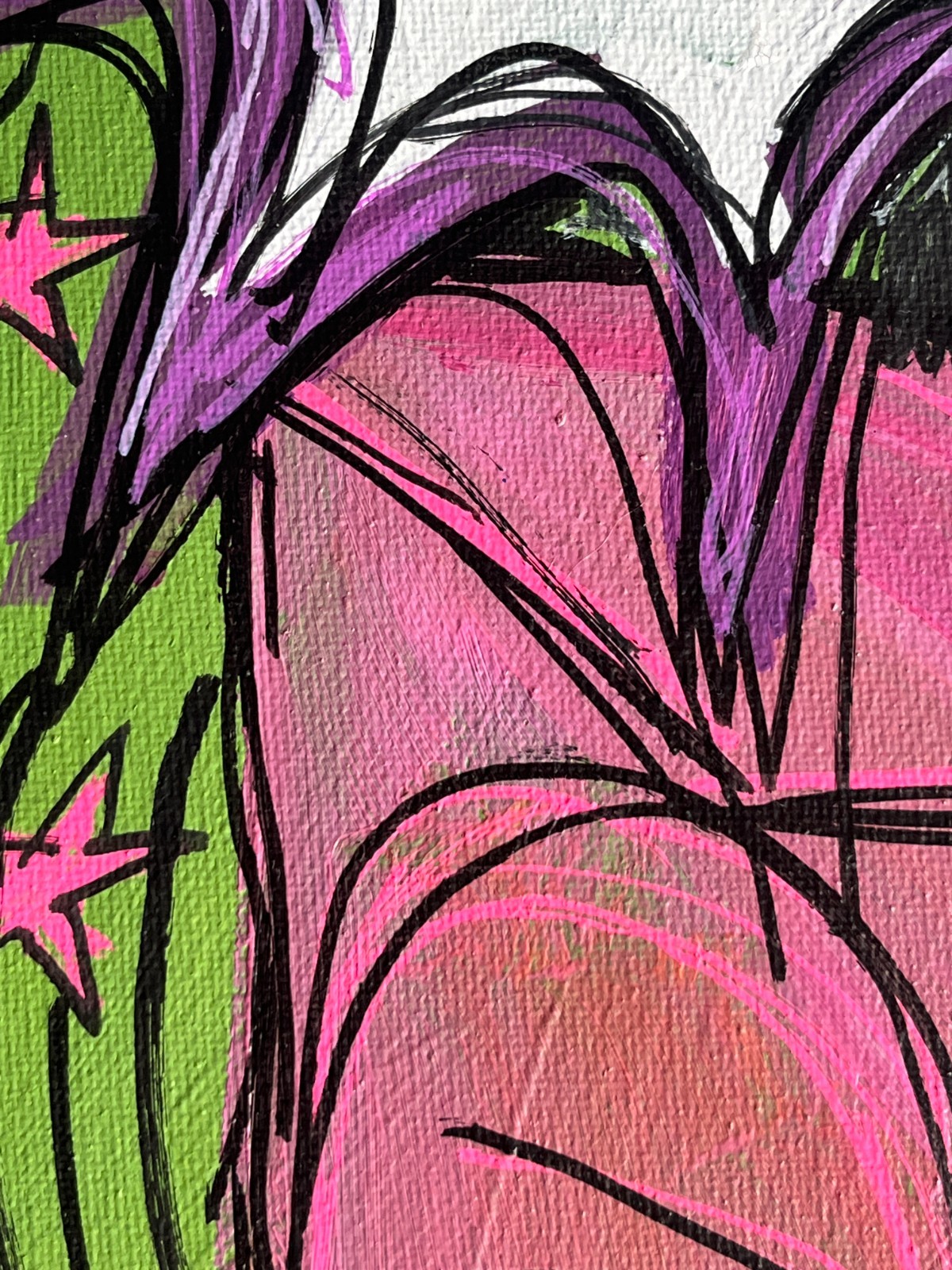 Comic Strip Vintage Sketchy Lines Pop Art Original Canvas Painting 11×14 LMNOP