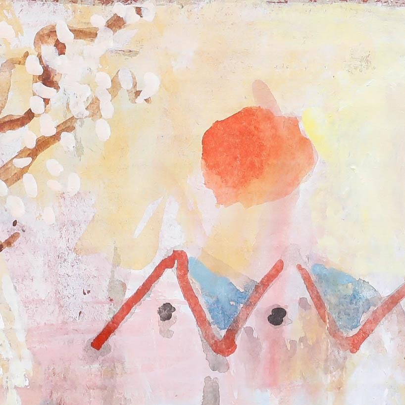 Fritz Brunner (1908-1996) – Framed 1980 Gouache, Sun Over the Blossoms