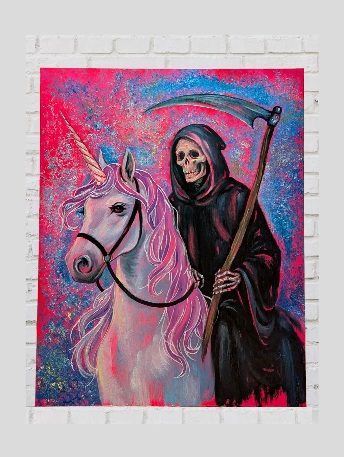 Original (11×14″) Oil Painting- Horror Fantasy Art- By Clowndrxp