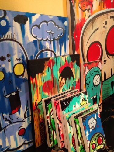 Ghostgrl Graffiti Art ORIGINAL Street Modern NYC Pop 10×8 PAINTING USA Canvas