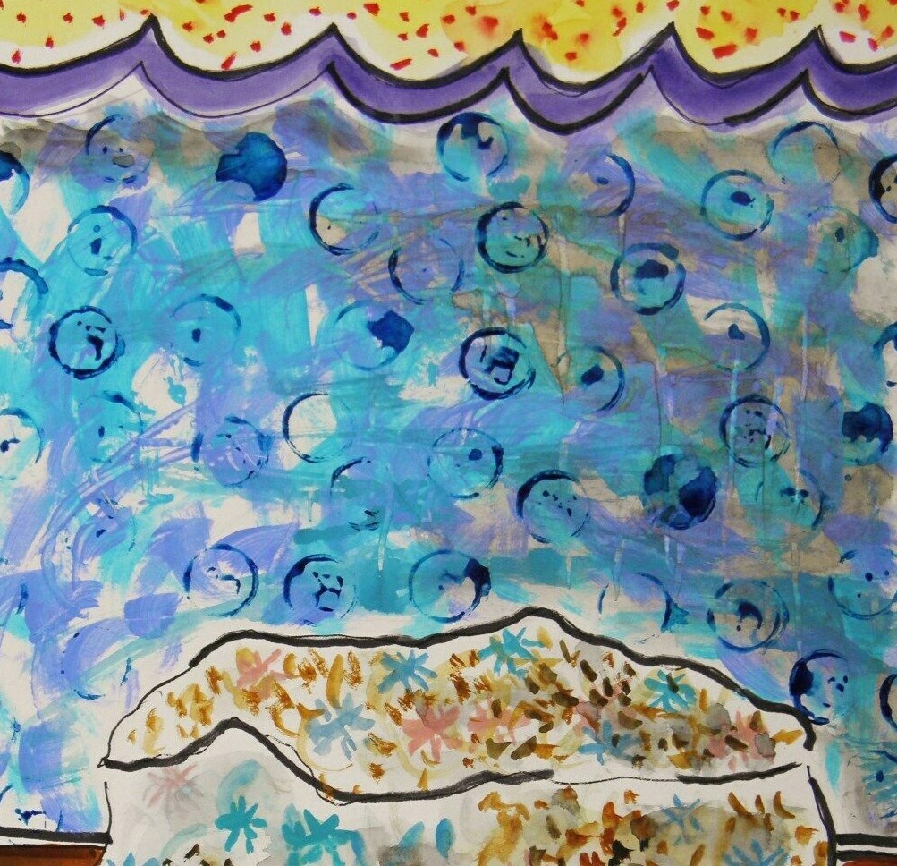 Original Bakery Sketch Food Watercolor Impressionism