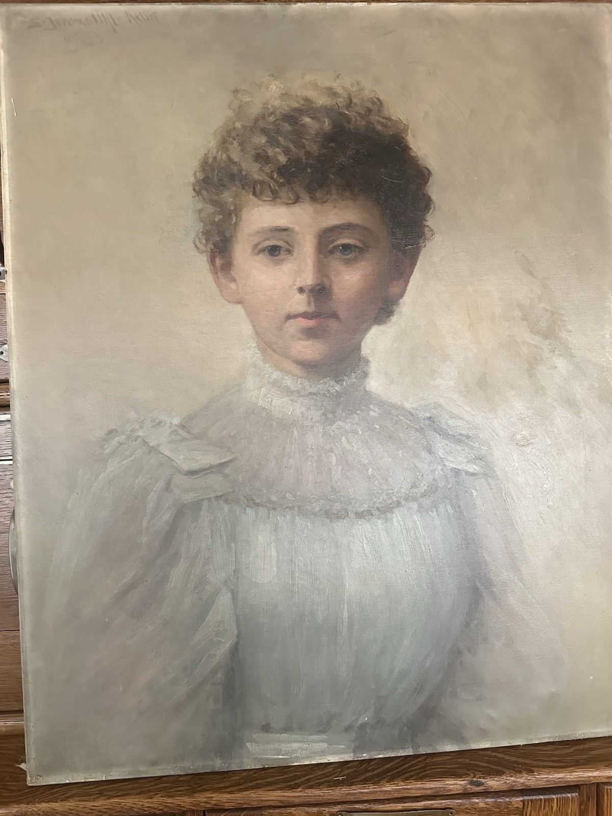 Oldmaster Antique Oil Painting By Jerome Silas Uhl (A Young Lady ) Original Art