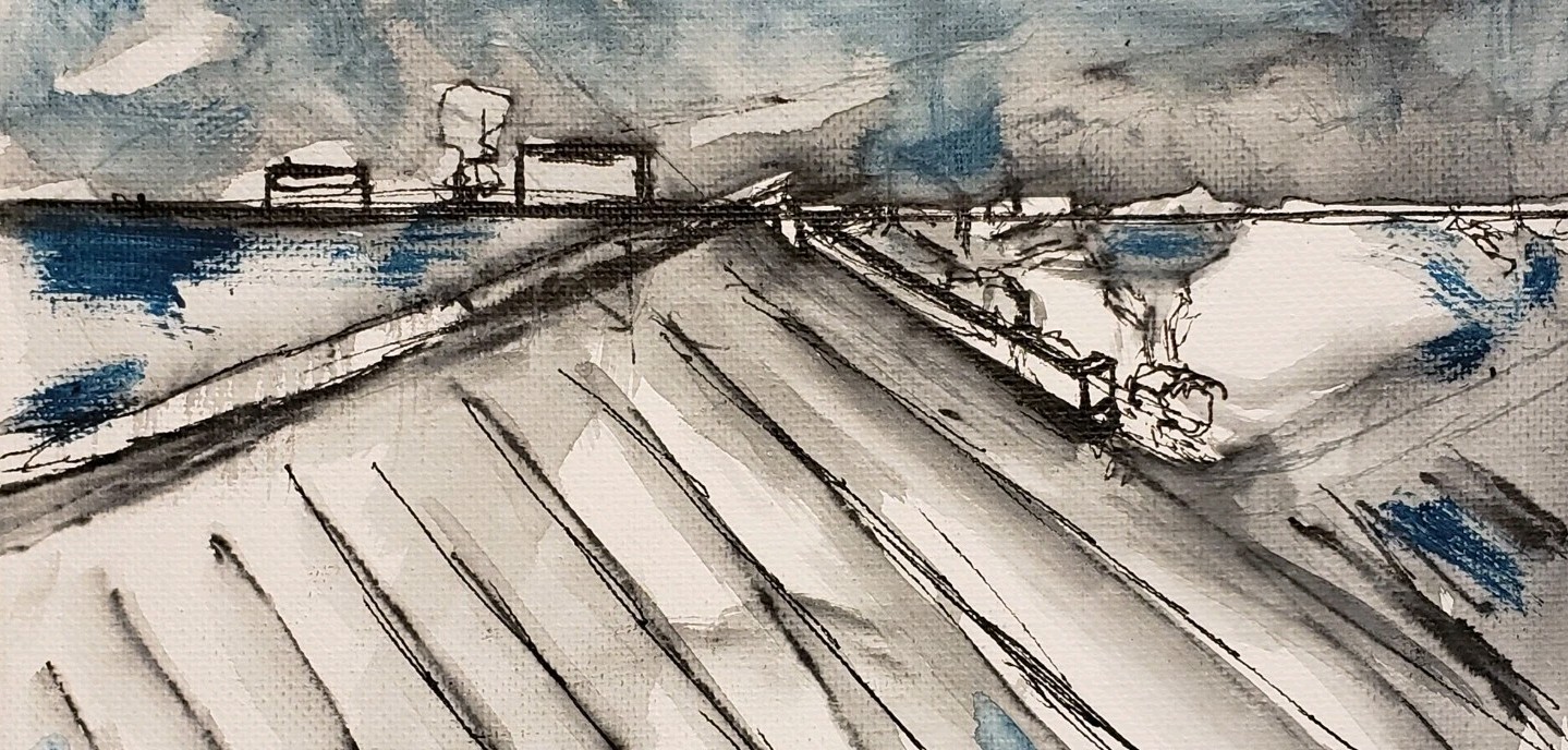 No.653 Original Abstract Post Impressionistic Landscape Painting By K.A.Davis
