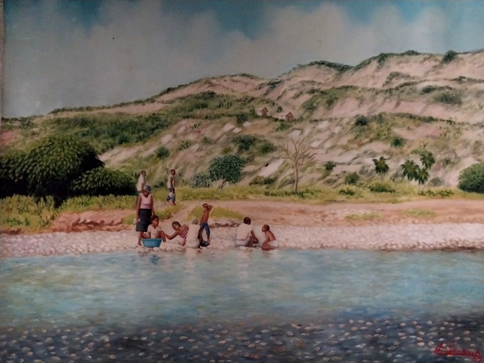 STUNNING 24 X 30 ORIGINAL ART PAINTING BY THE HAITIAN MASTER EMILE LOUISIUS