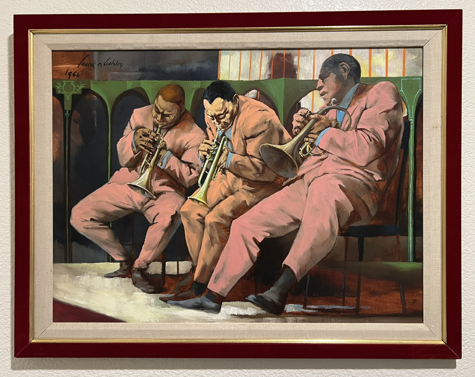 Frank Ashley Original Painting “Brass Section” 1966 -28×22” Framed