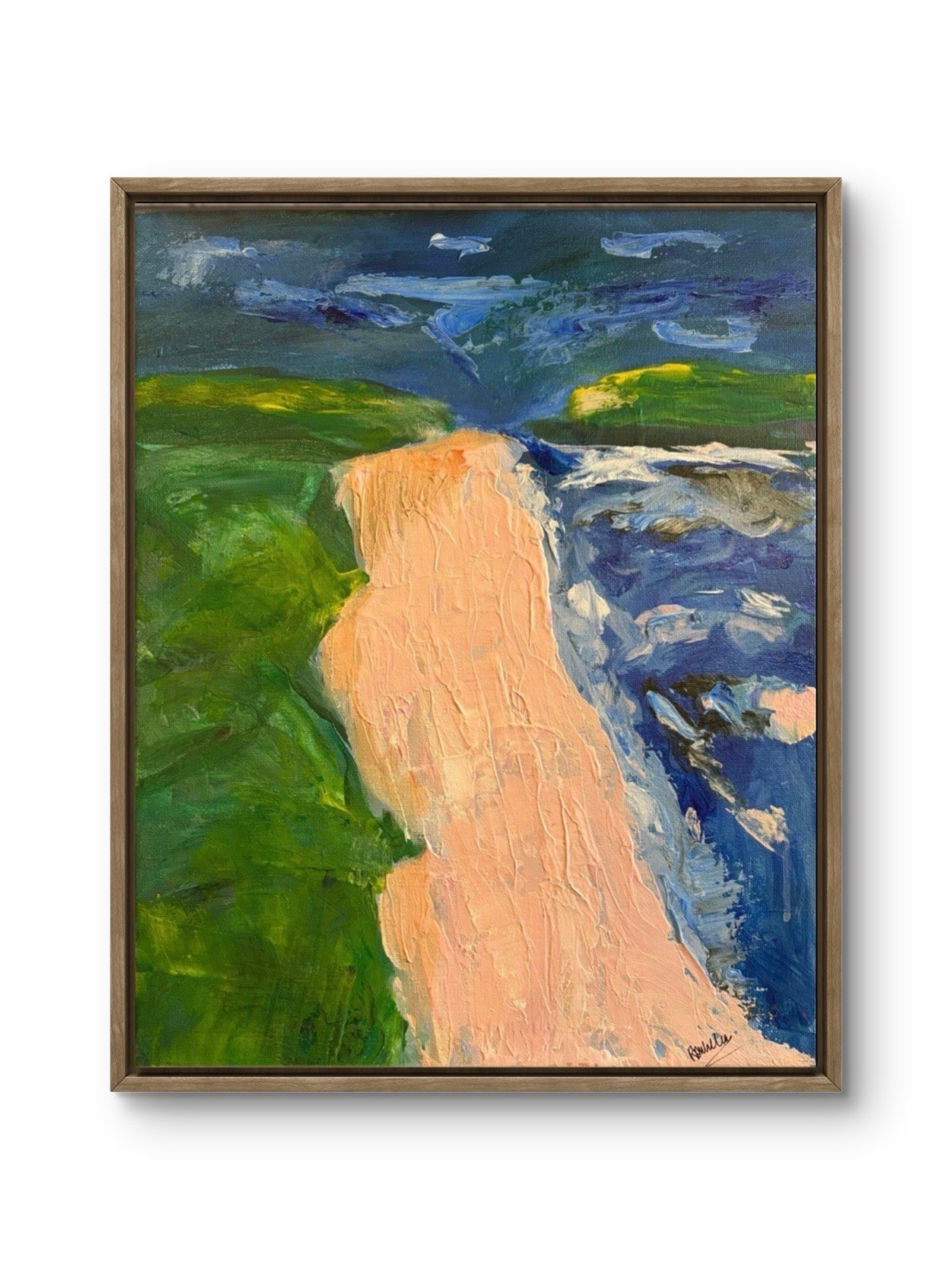 IMPRESSIONISM Seaside LANDSCAPE ORIGINAL ART CANVAS UNIQUE SEASONAL