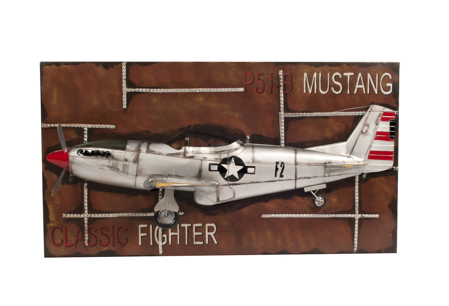 P-51 Mustang 1943 Fighter 3D Painting in Frame – Collector’s Wall Art