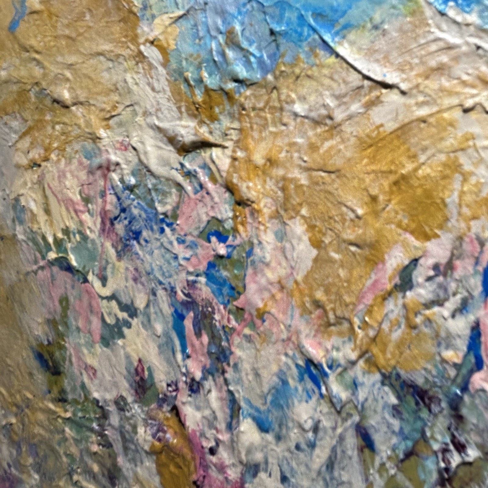 1986 Original Mary Thompson Abstract Modern Art Painting Acrylic Impasto Vintage