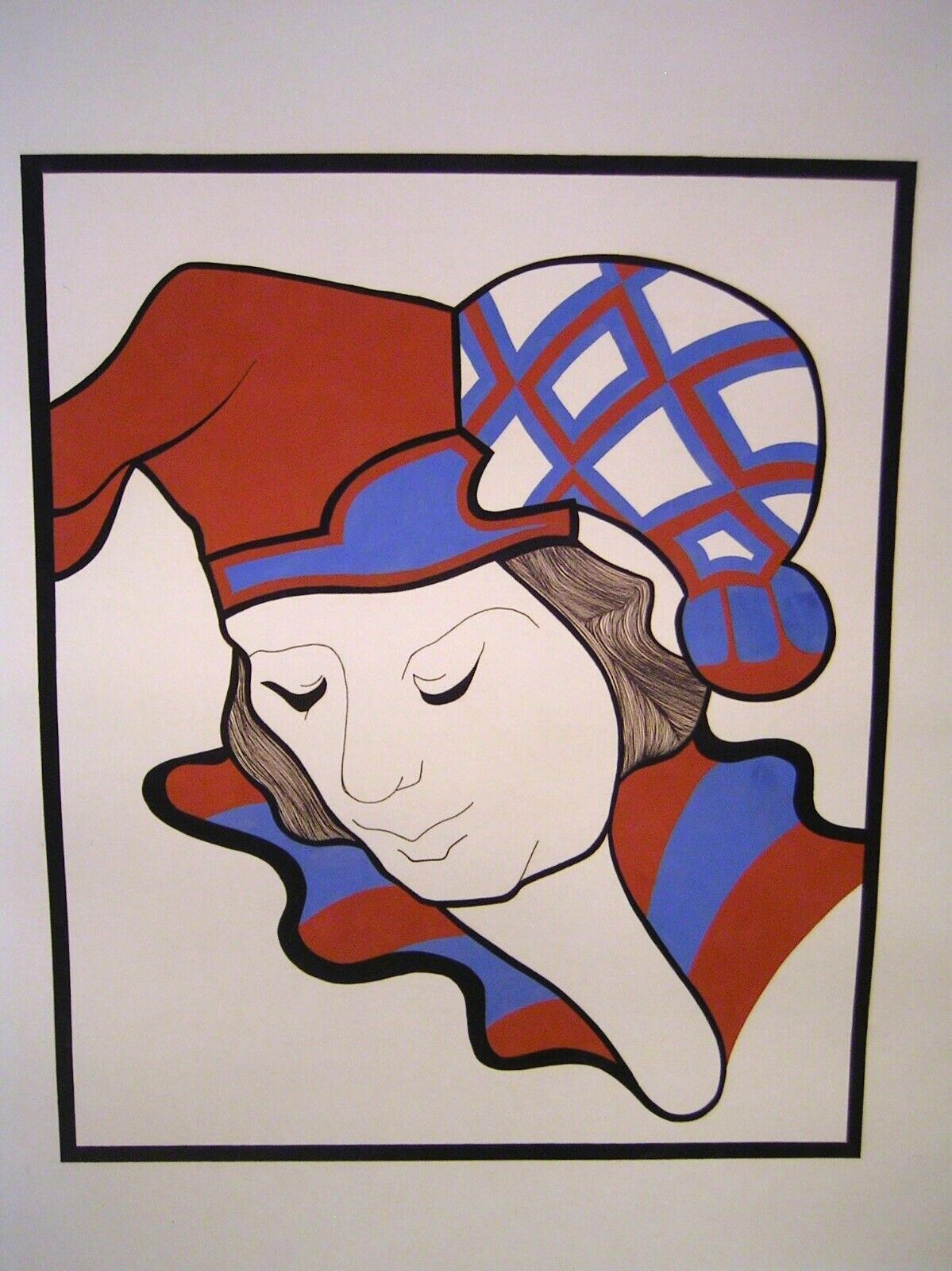 Original Art Deco Style Costume Gouache Painting