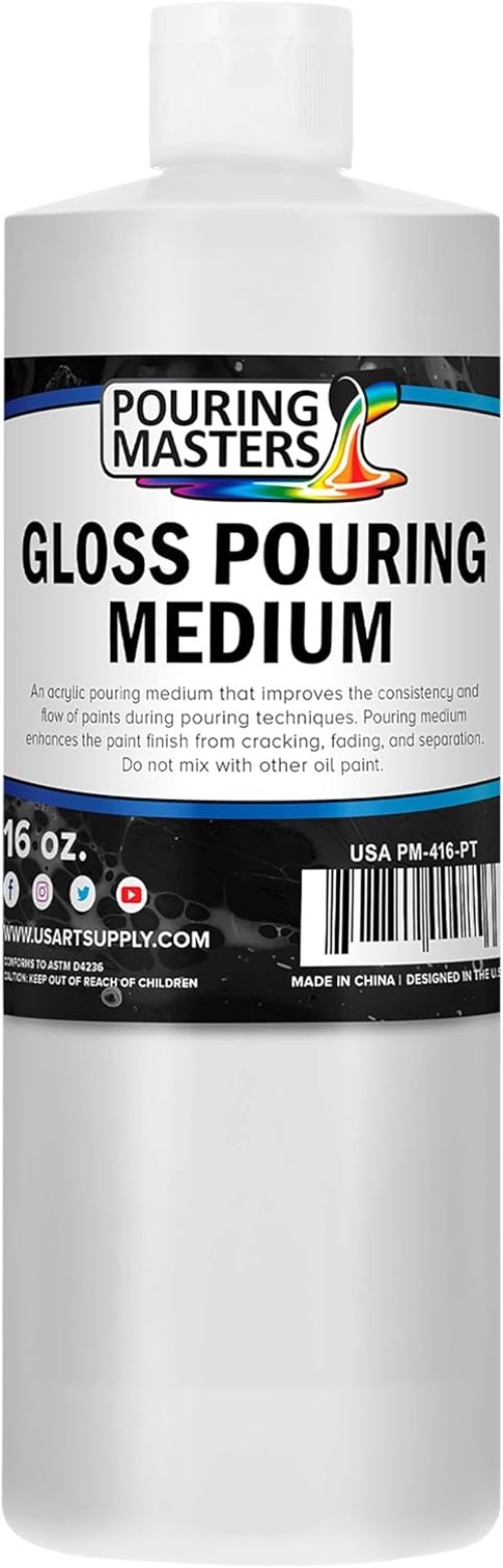 16oz Acrylic Pouring Medium – Enhances Flow, Prevents Cracking & Perfects Colors