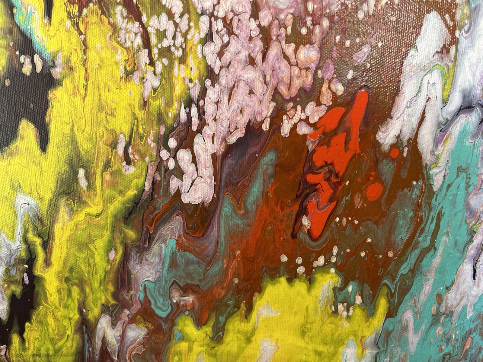 Original Abstract Painting Acrylic on Canvas, 20x10x1.5 Signed OOAK