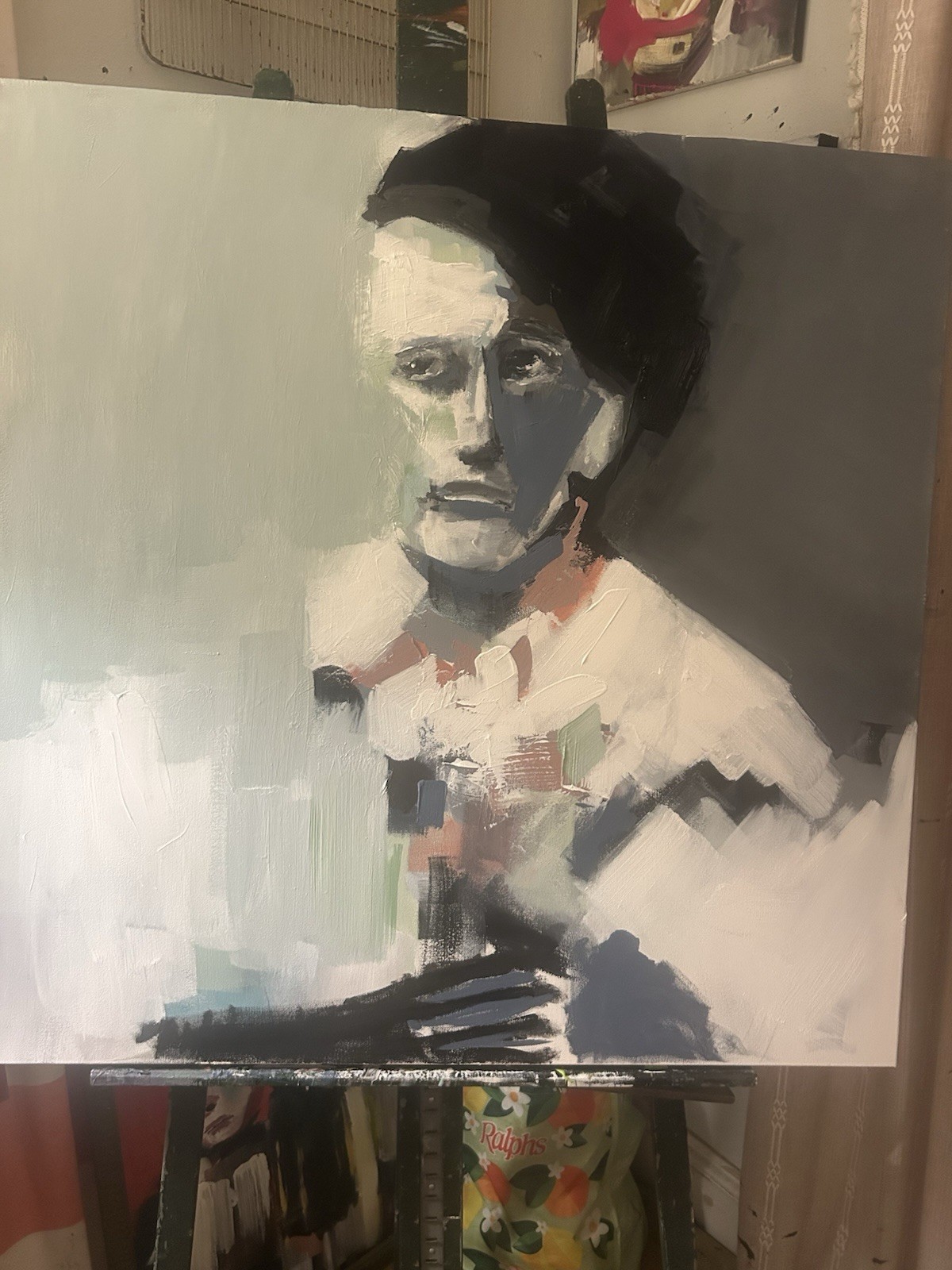 Parsons People. Abstract Original Art. 36×36. Canvas. Signed. Acrylic.