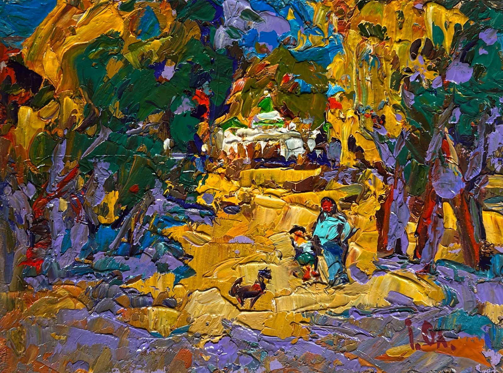 Oil Painting Alley In The Autumn Park O. Ivanyuk Unframed Original nAAA3883