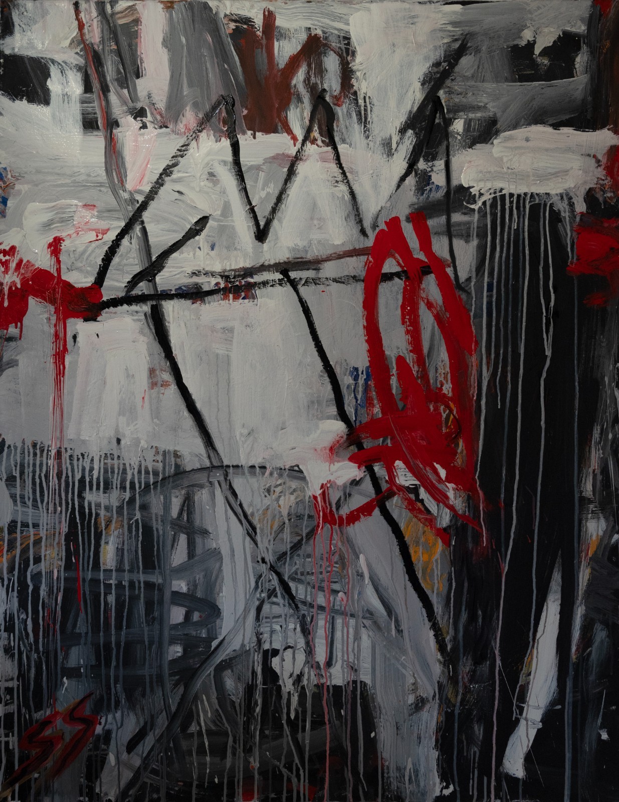 AFTERSHOCK Original Large Abstract Painting Acrylic Canvas 45×60 by S. Stary