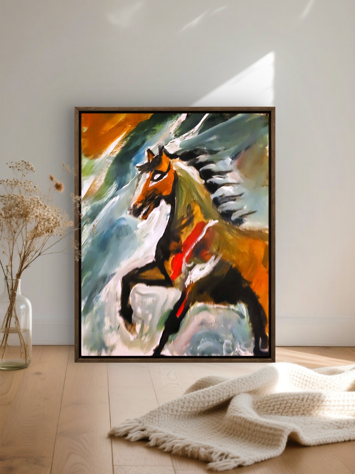 Horse Unique Abstract Expressionism Wall Art Canvas Board 11×14