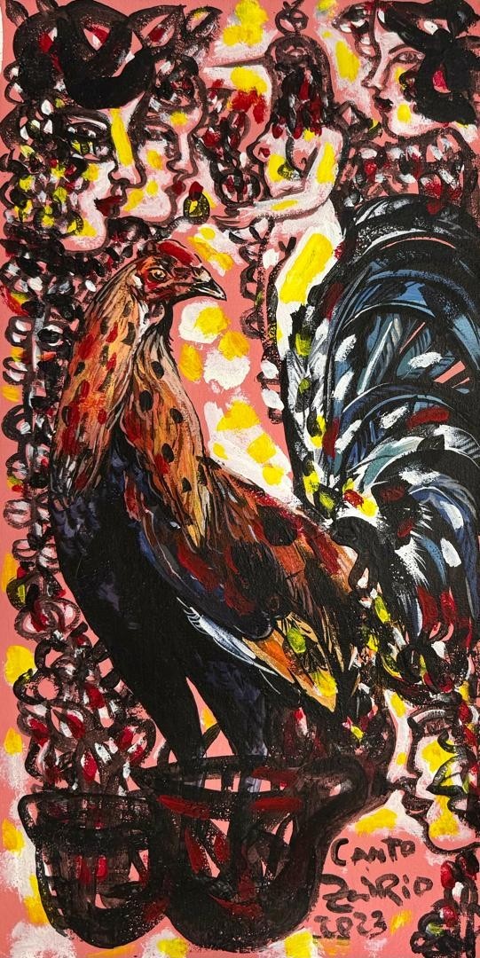 zaida del Rio 60×30 cm acrylic on canvas cubanbeautifulart 2023 «canto» CUBANART