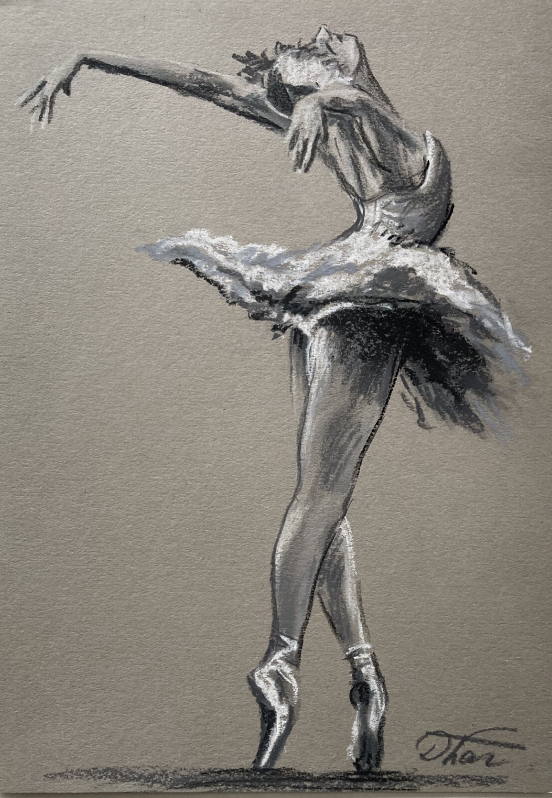 Landscape Pastel Painting Drawing Dorothy Laz woman girl ballerina ballet