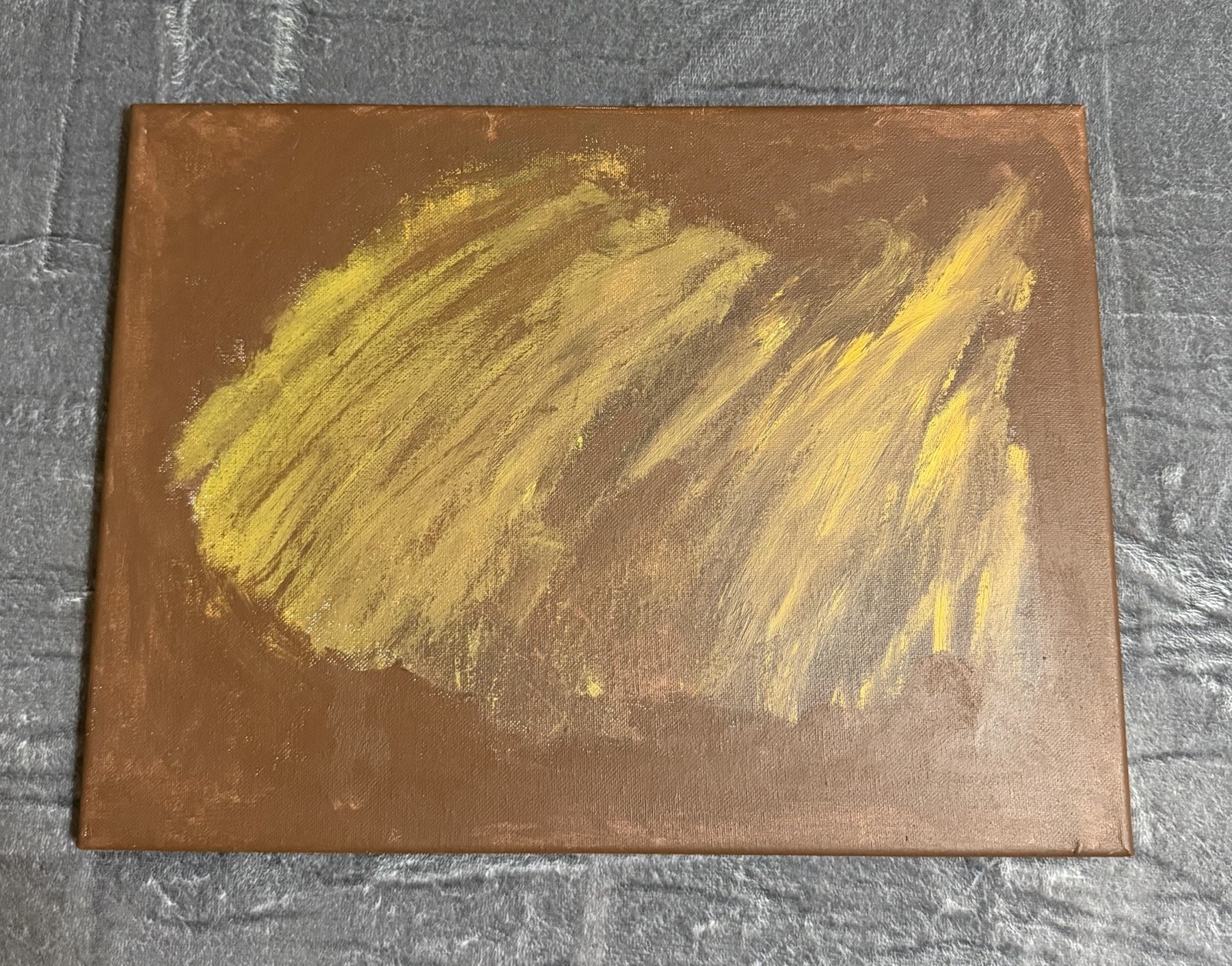 Abstract Acrylic Painting Brown Yellow Earth Tone Minimalist Canvas Art