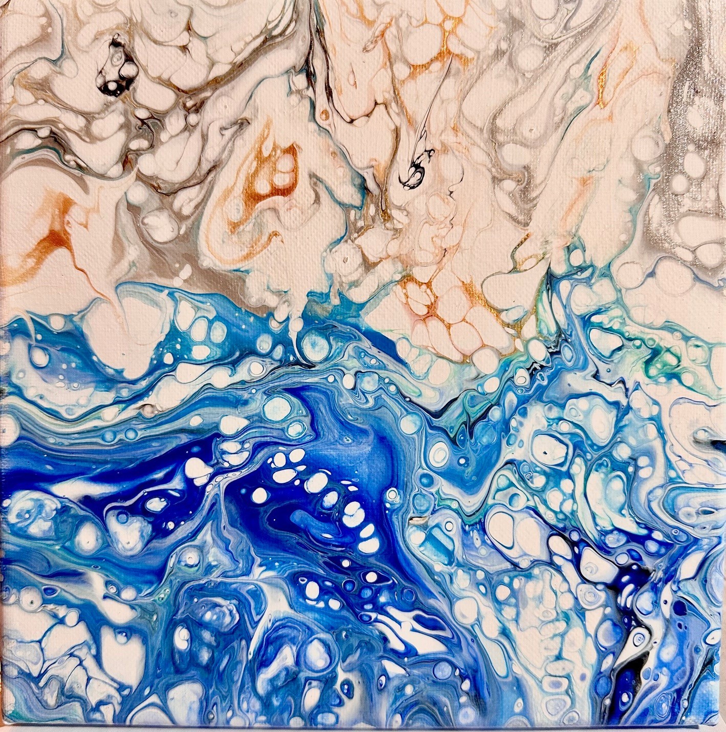 Original Acrylic 8″x8″ Canvas Art OOAK (One of a Kind) Auto, Date, Numbered 1/1