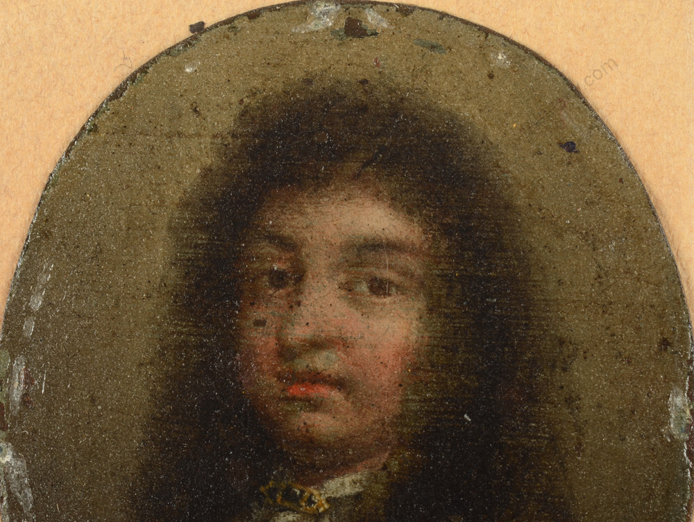 Nicolas de Largilliere-Circle «Portrait of an aristocrat», oil on copper, ca1700